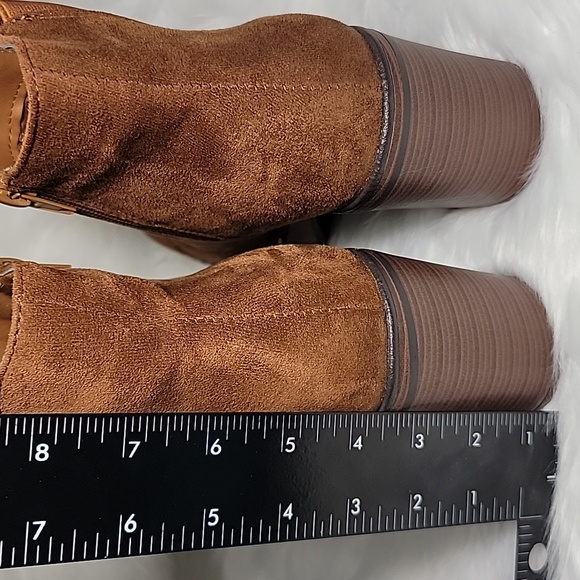 Pierre Dumas Sonata Boot in Chestnut Round Toe Block Wood Heel 8.5 - Picture 5 of 13